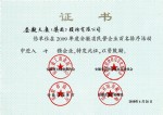 09年安徽省民营十强证书